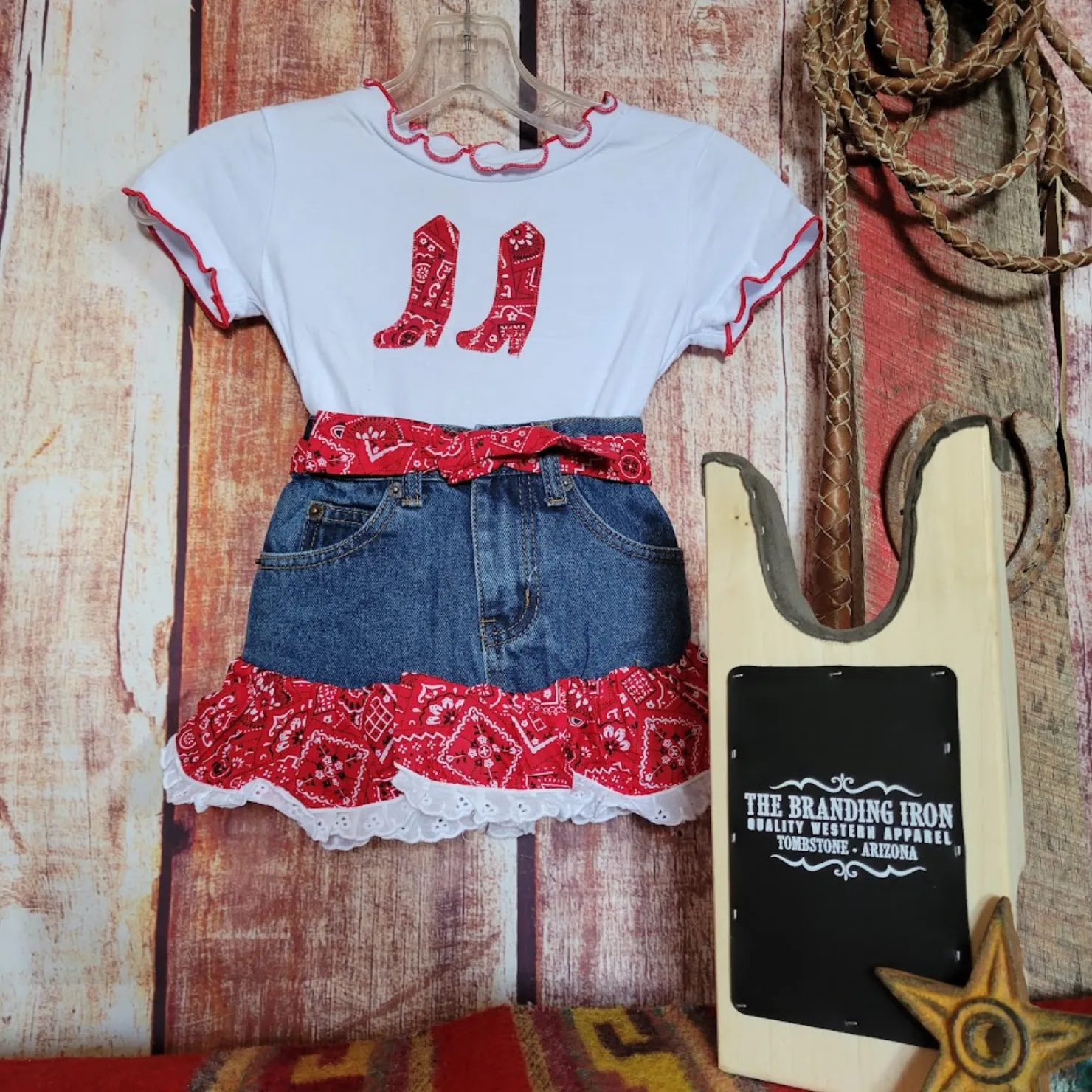 "Red Bandana" Outfit for Girls by Kiddie Korral   #10