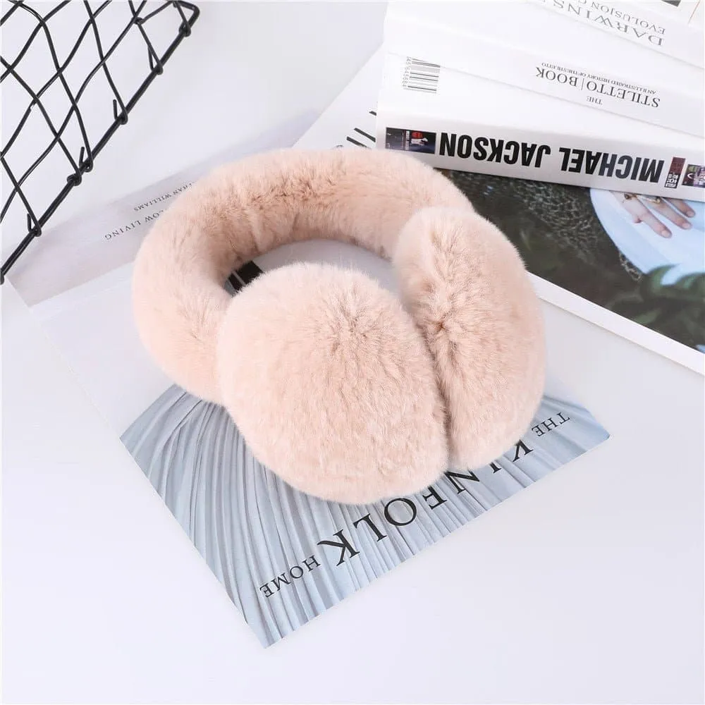 Rabbit Fur Ear Muffs - Soft and Plush Winter Earmuffs