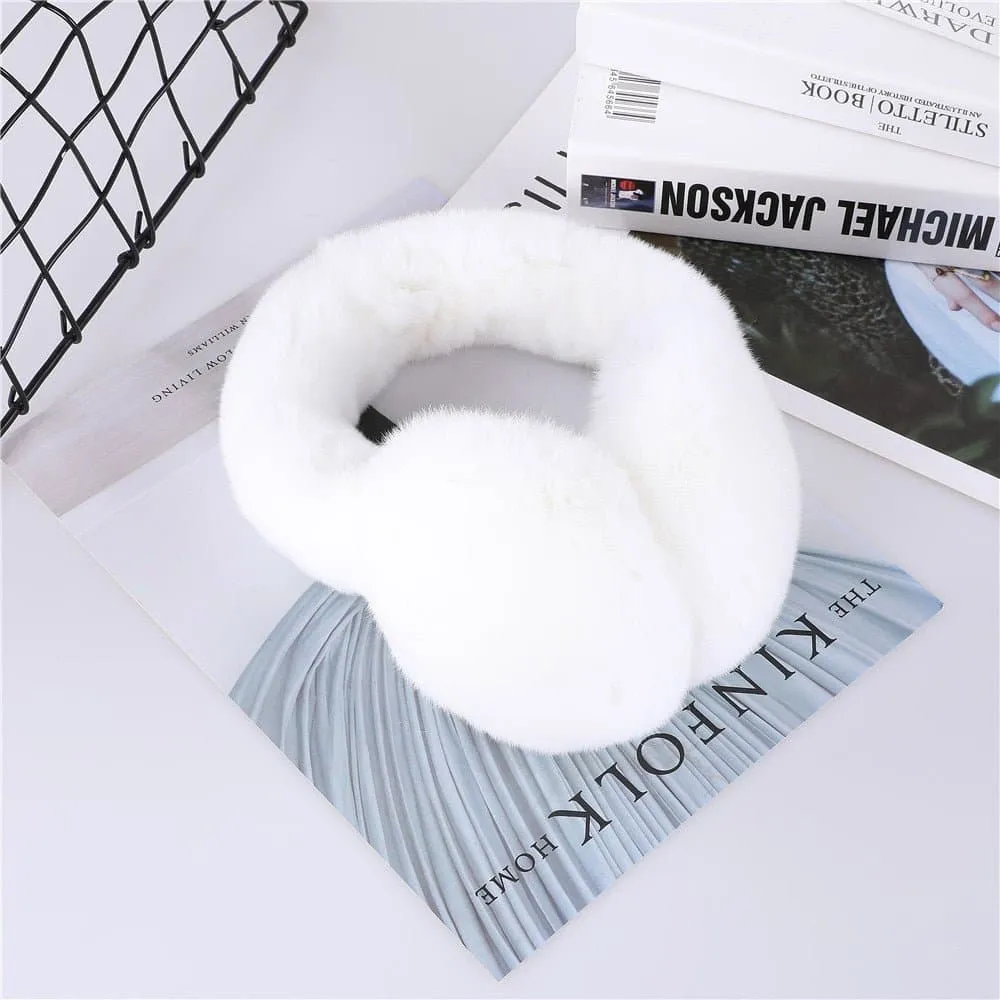 Rabbit Fur Ear Muffs - Soft and Plush Winter Earmuffs