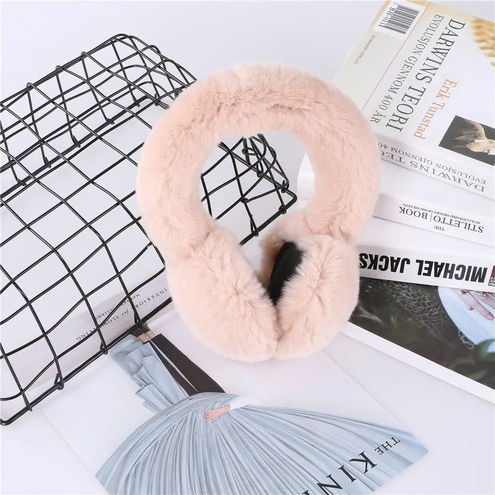 Rabbit Fur Ear Muffs - Soft and Plush Winter Earmuffs