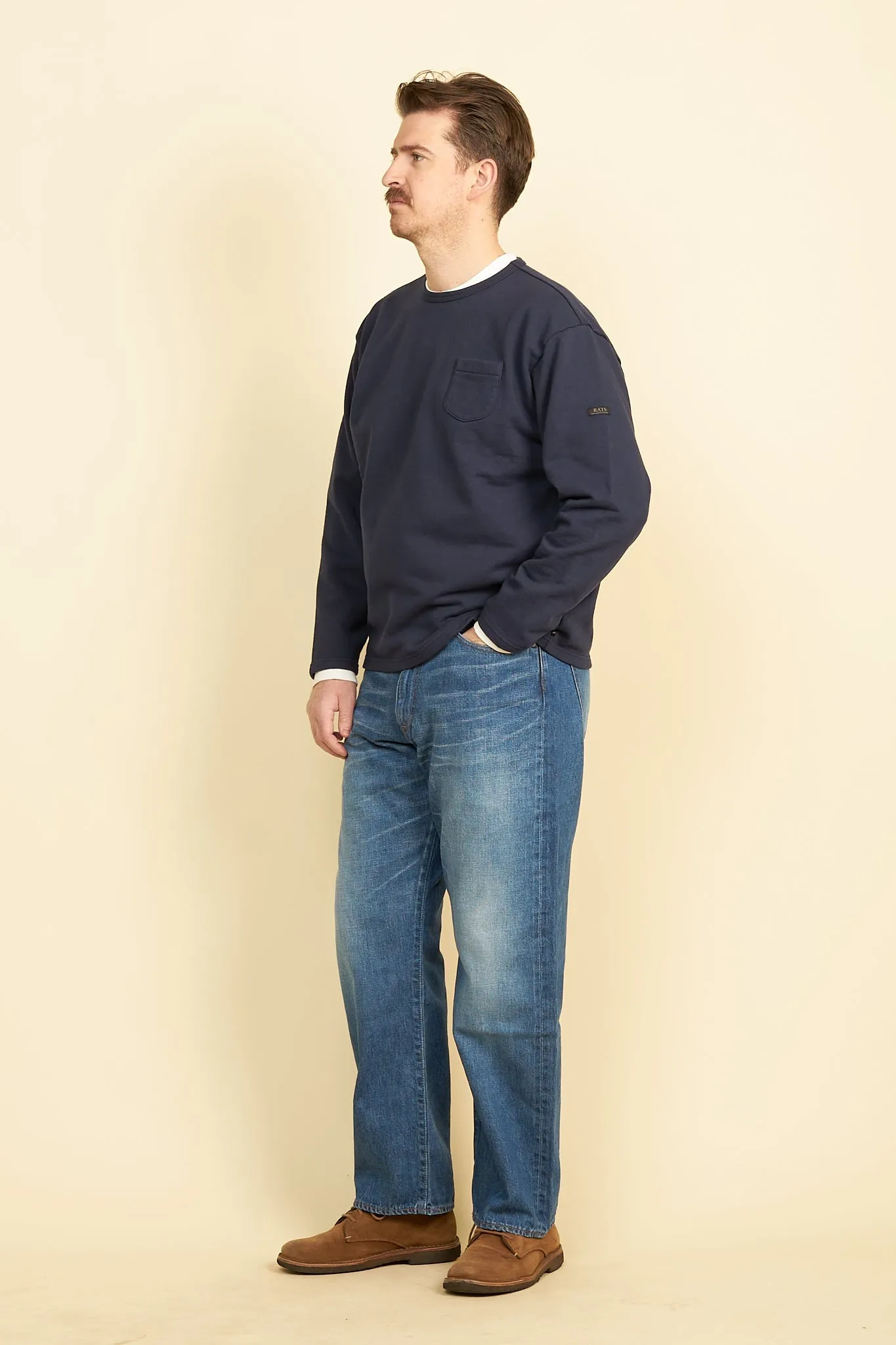 Rats Boat Neck Sweatshirt - Navy