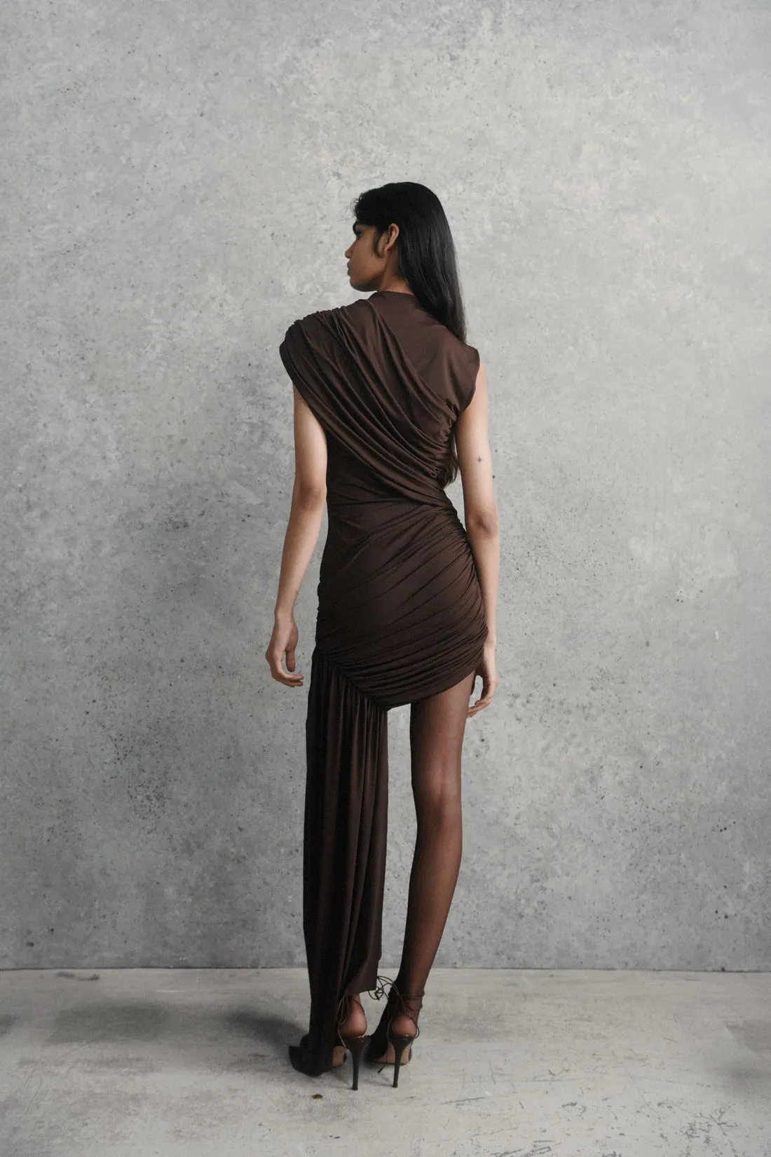 RAVENNA MINI DRESS CHOCOLATE