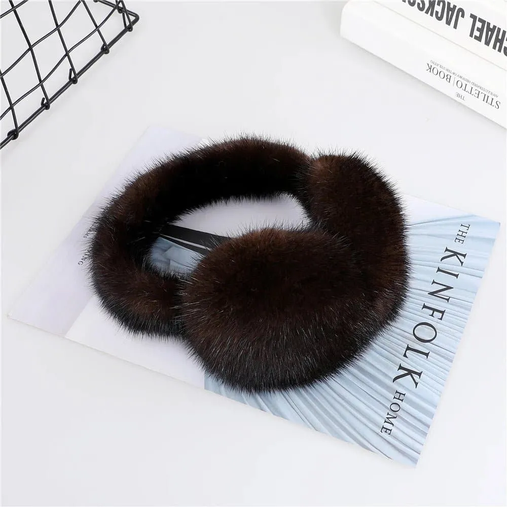 Real Mink Fur Earmuffs - Fashionable Unisex Winter Ear Warmers | SUPPEV&STTDIO