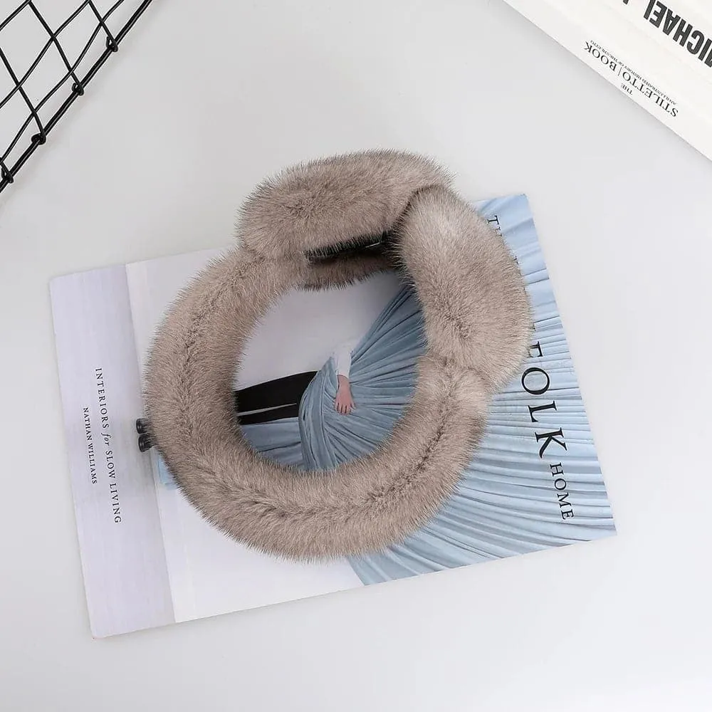 Real Mink Fur Earmuffs - Fashionable Unisex Winter Ear Warmers | SUPPEV&STTDIO