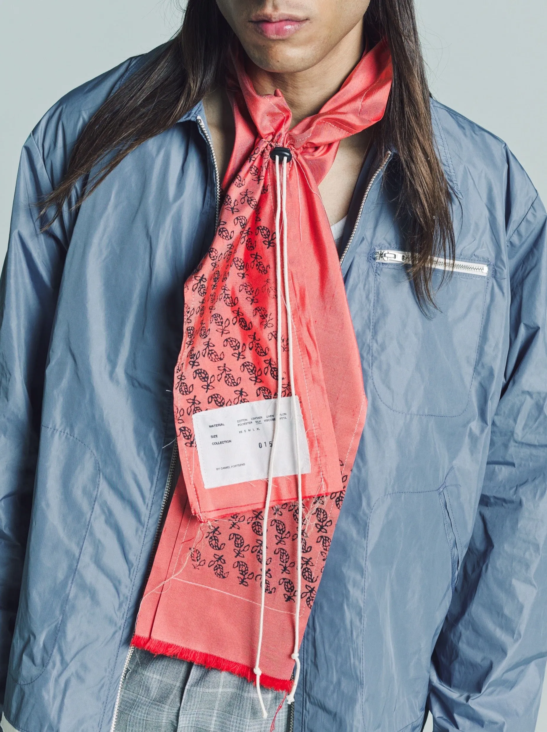 Red Silk Blockprint Shawl