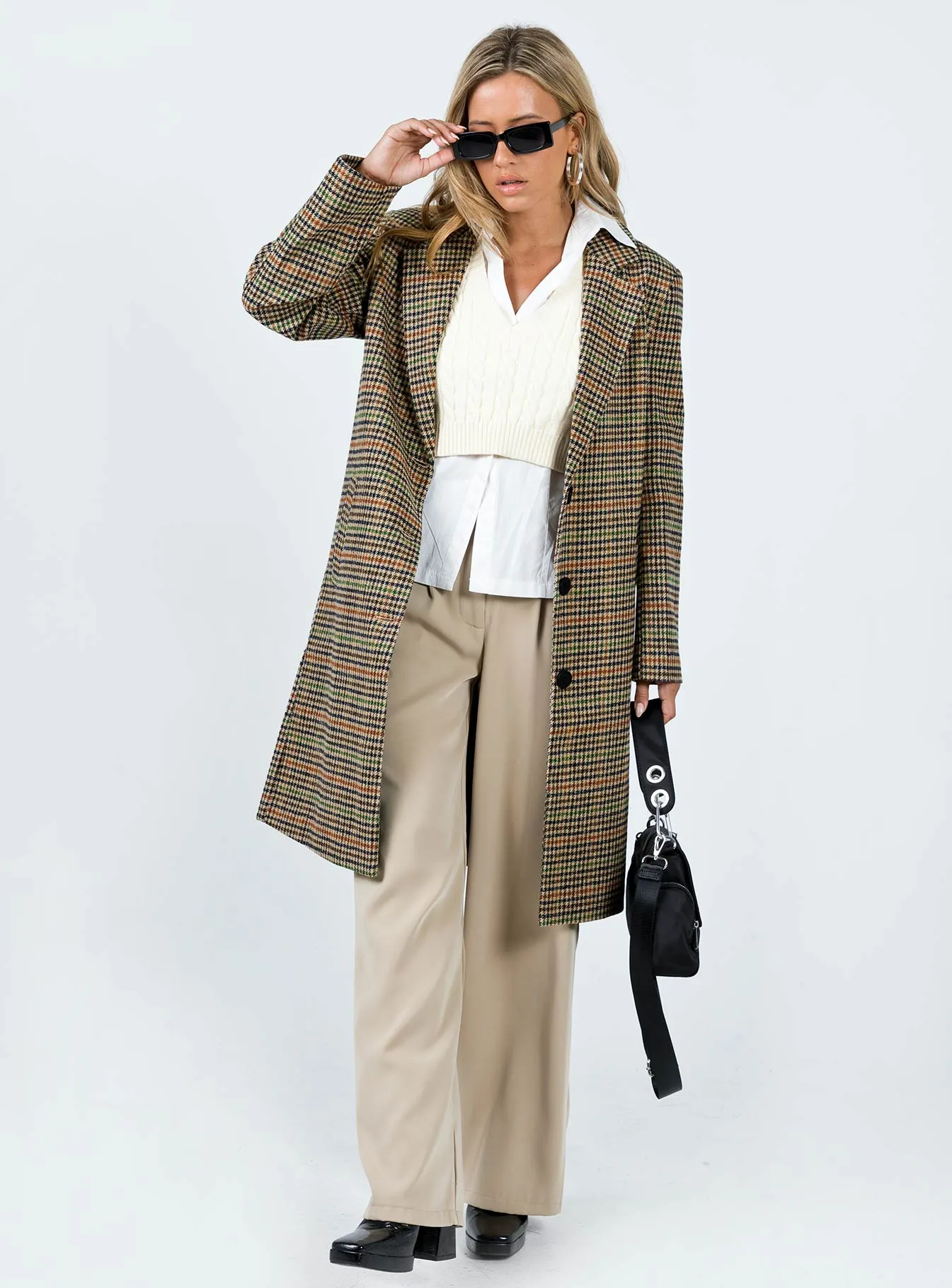 Ropele Plaid Coat Brown/Check