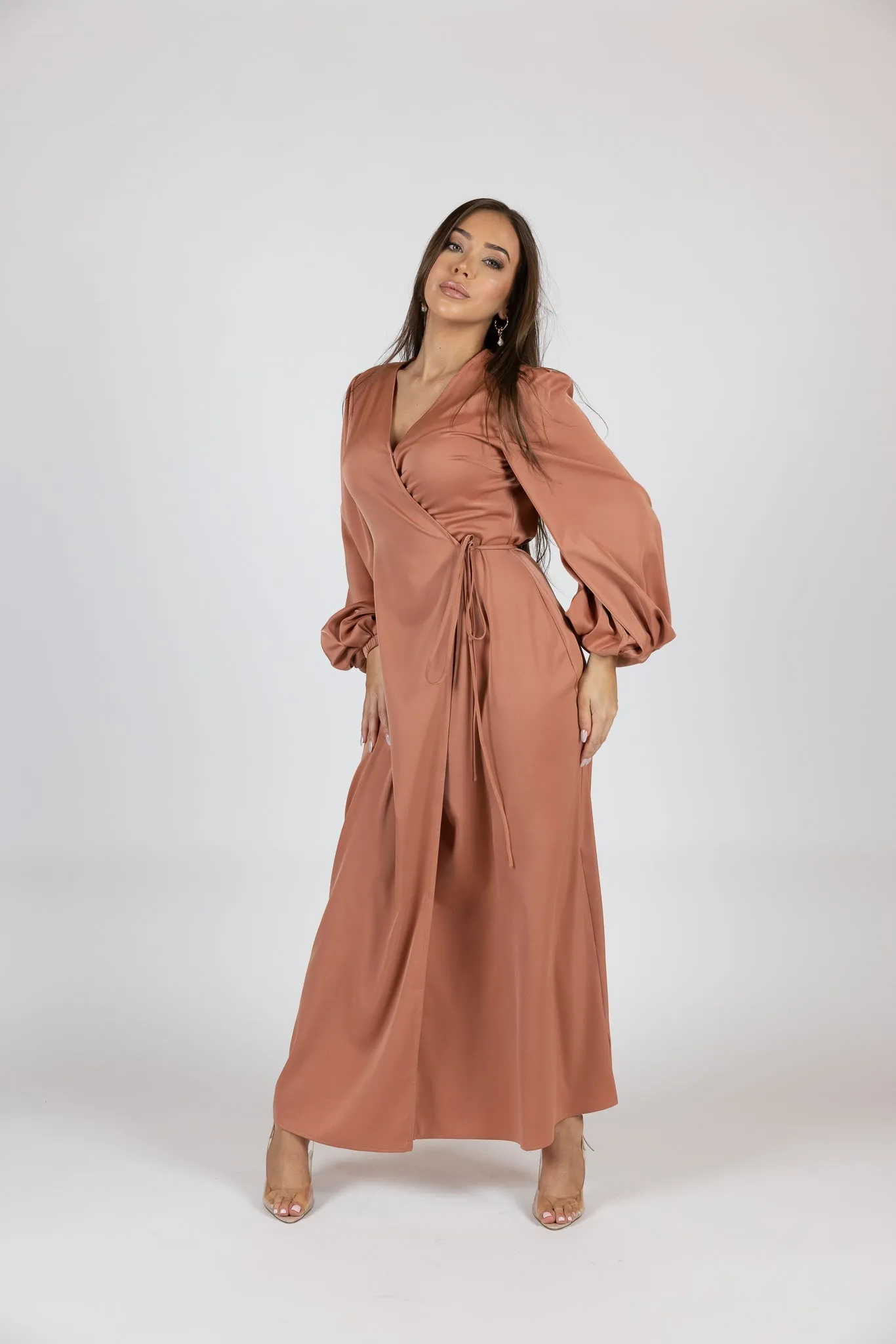 Satin Love Wrap Dress