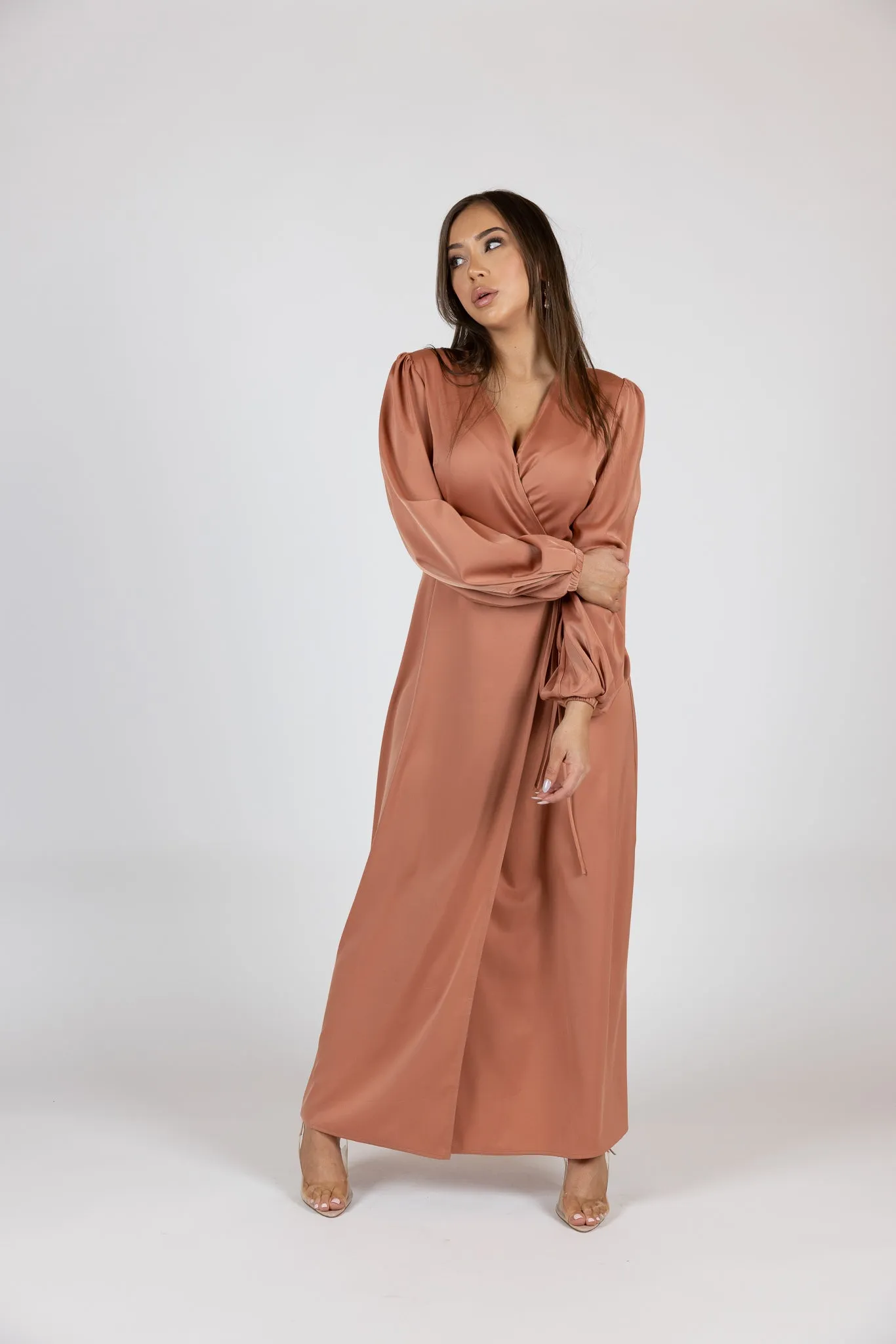 Satin Love Wrap Dress