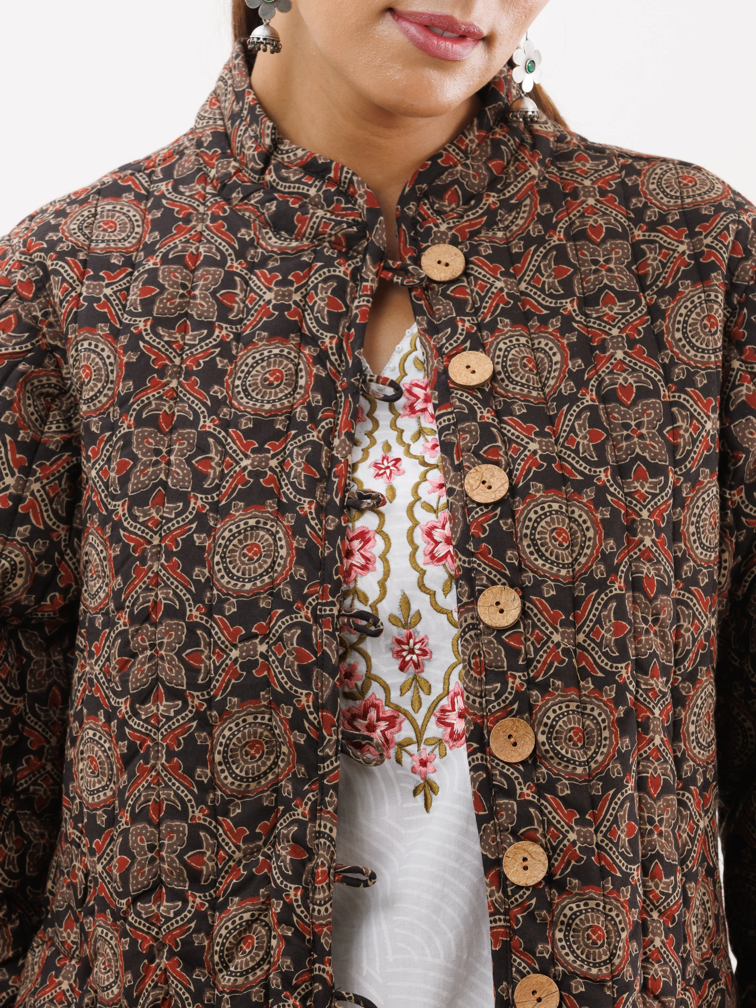 Shishir Jeena Ajrakh Quilted Reversible Jacket