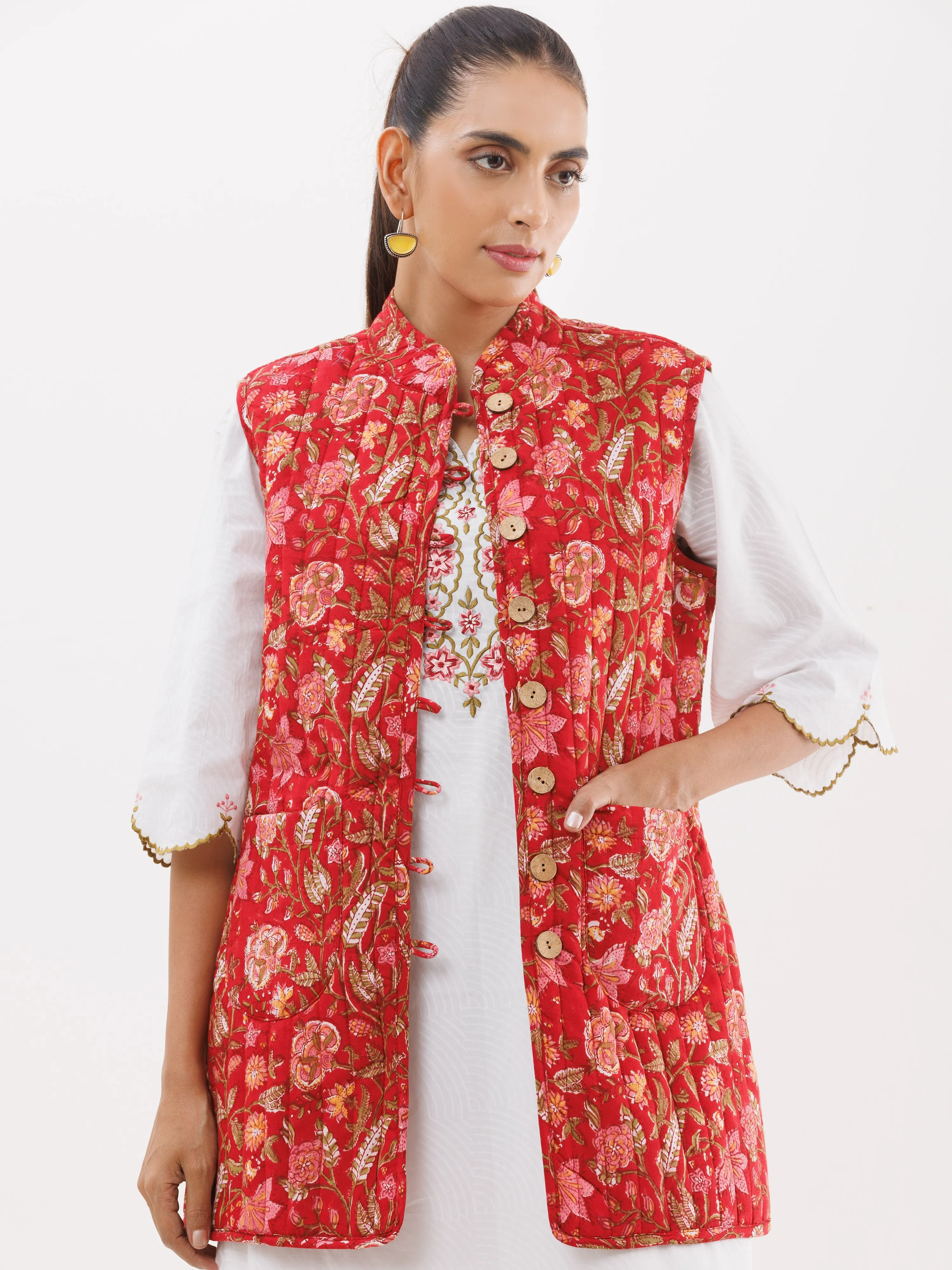 Shishir Saloni Quilted Reversible Sleeveless Jacket