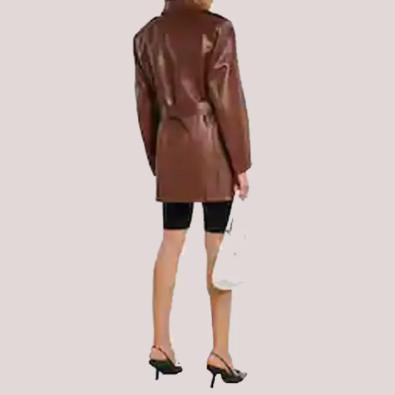 Shop Premium Quality Women’s Leather Long Trench Coat