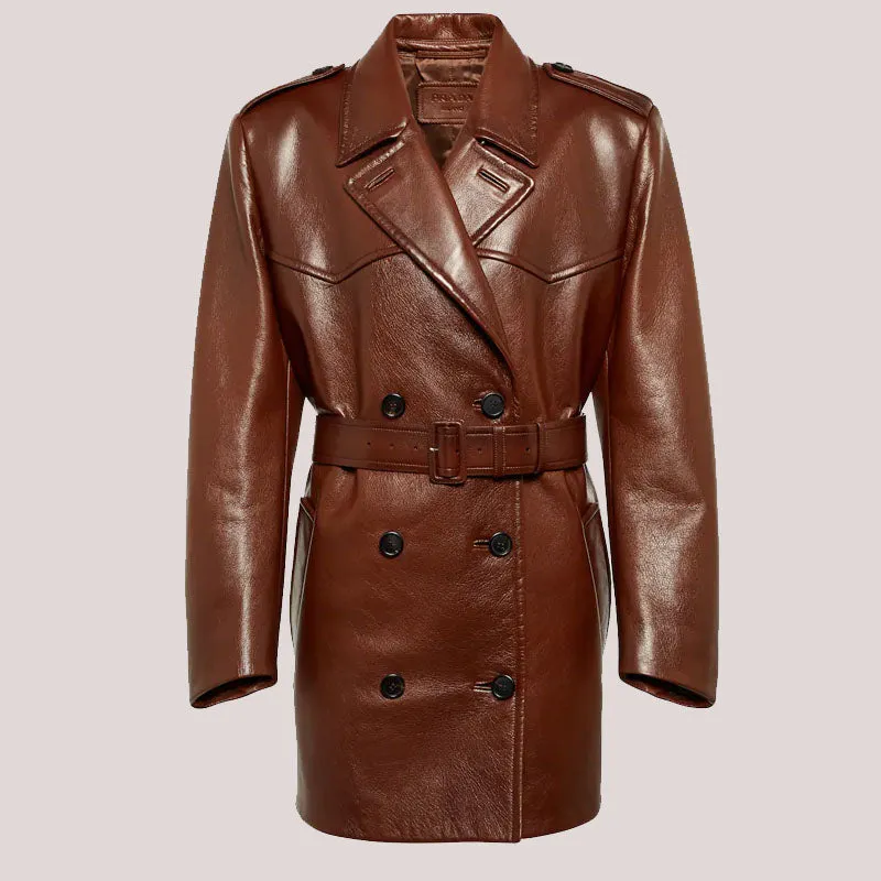 Shop Premium Quality Women’s Leather Long Trench Coat