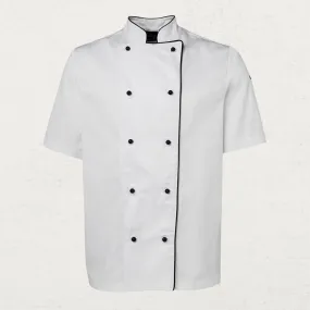 Short Sleeve Chef Jacket with Piping