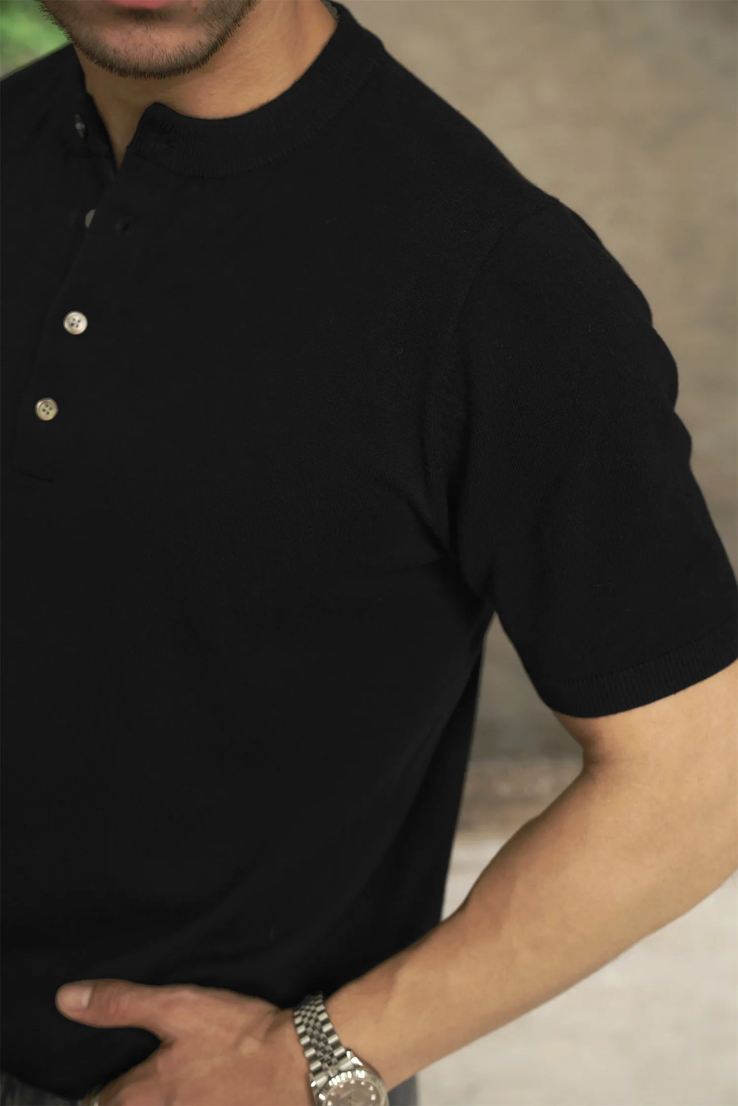 Short Sleeves Henley Shirt