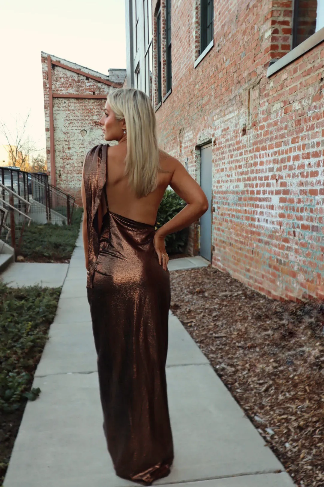 Show-Stopper Foil Gown