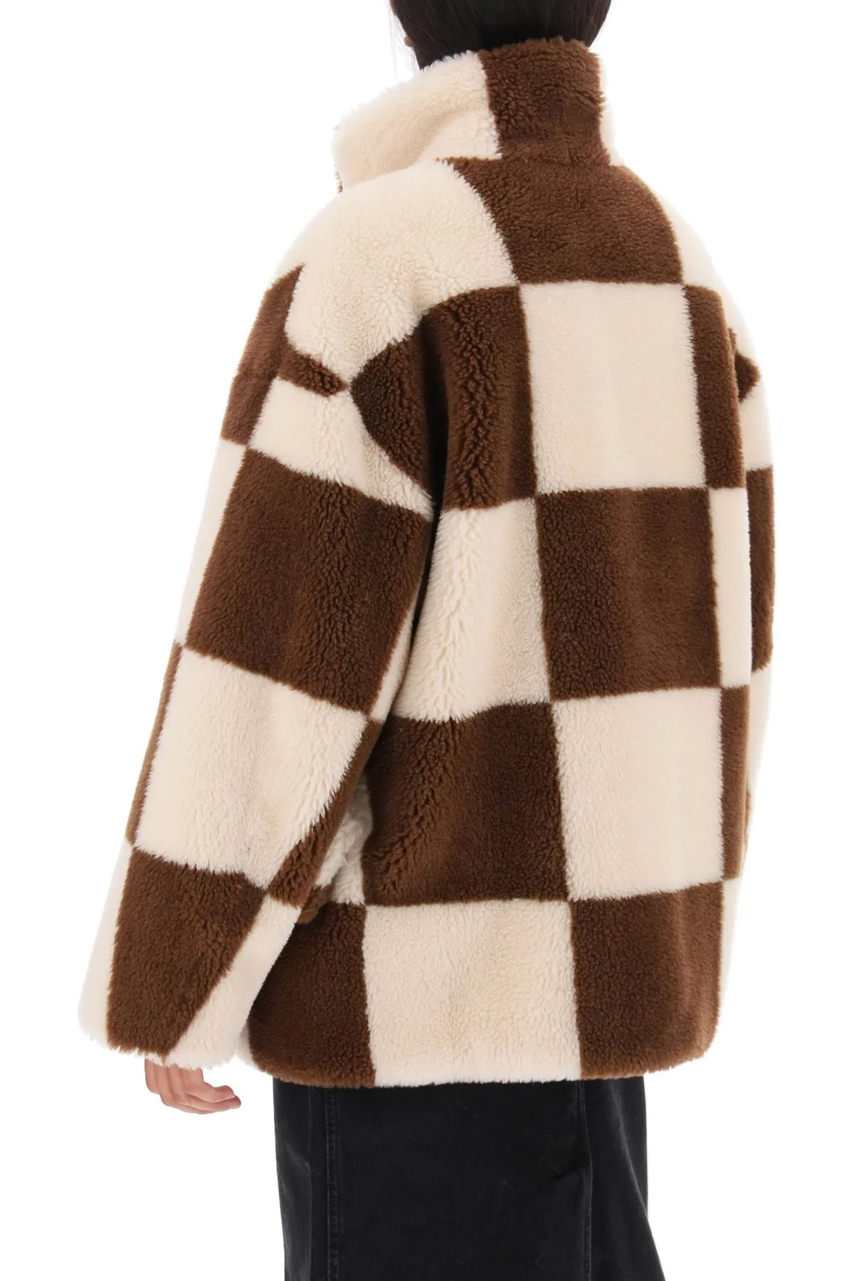 Stand Studio Dani Teddy Jacket With Checkered Motif