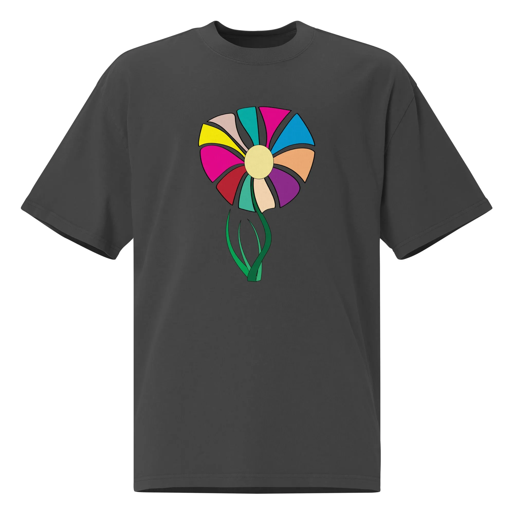 Stunning Stylish Oversized Faded Flower T-Shirt, Custom print Oversized T-shirt