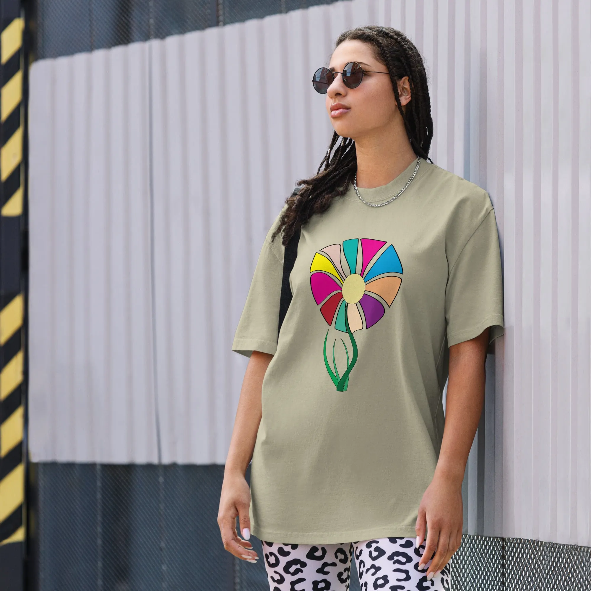 Stunning Stylish Oversized Faded Flower T-Shirt, Custom print Oversized T-shirt