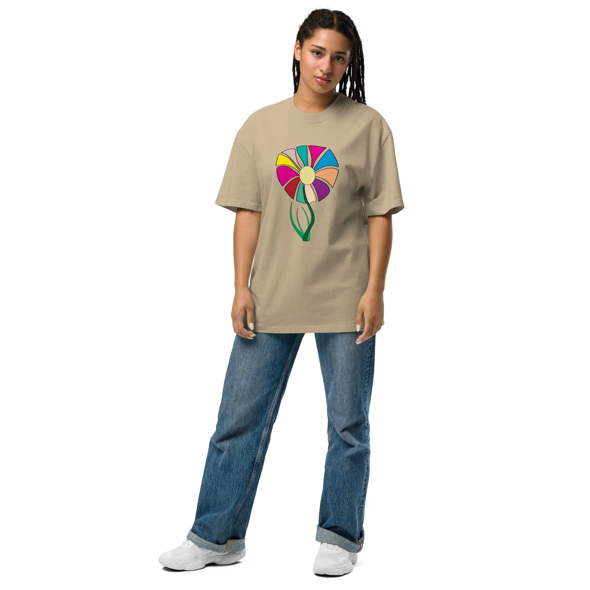 Stunning Stylish Oversized Faded Flower T-Shirt, Custom print Oversized T-shirt