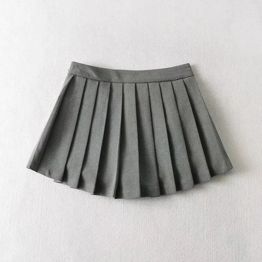 Summer High Waist Skirts Womens Sexy Mini Skirts Vintage Pleated Skirt Korean Tennis Skirts Short White Black