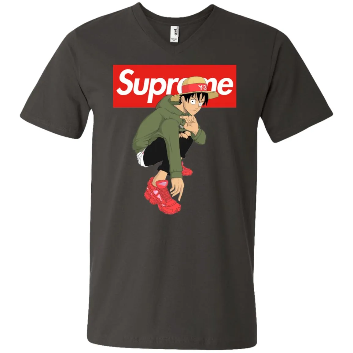 Supreme One Piece Y3 T-shirt Men V-Neck T-Shirt