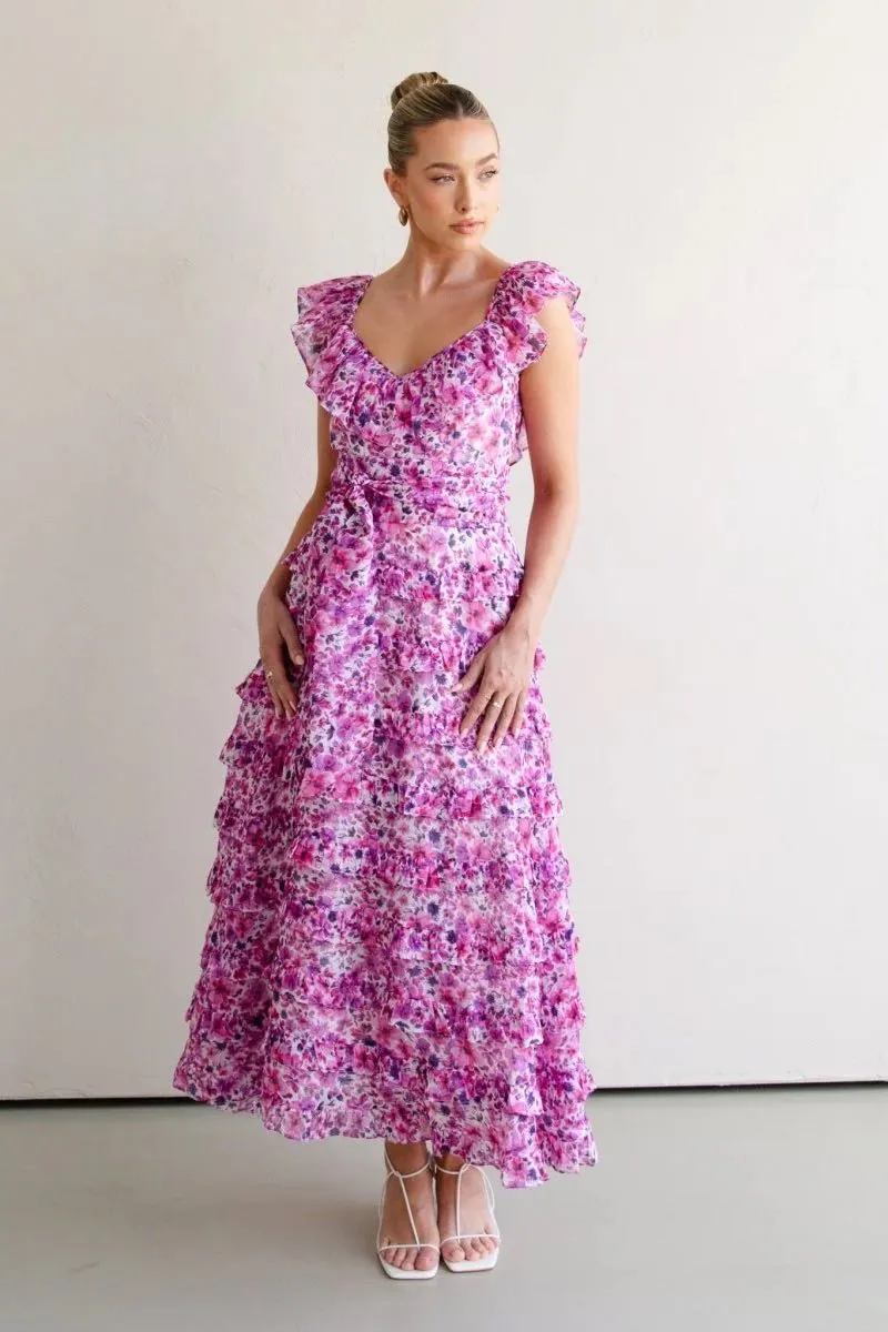 Talulah Petula Midi Dress - Pink Print