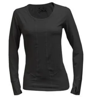 Terramar Womens 2.0 Midweight L/S Top - Plus Size/Black #W8214W