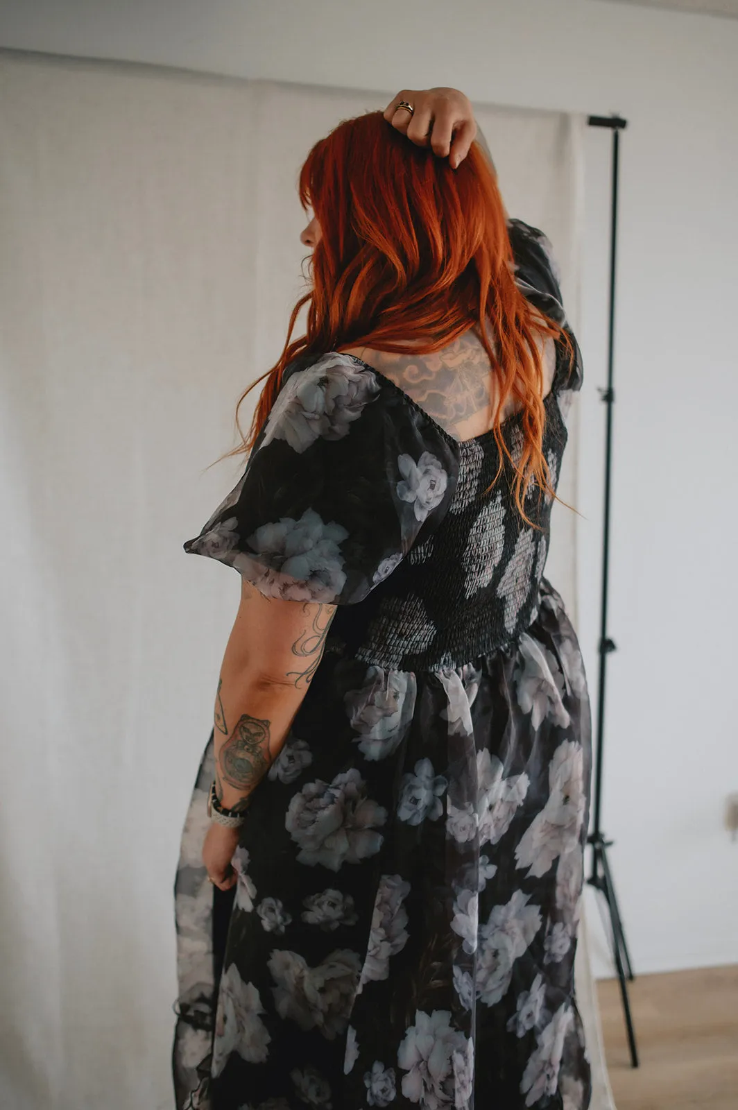 The Belladonna Dark Floral Maxi Dress - PLUS