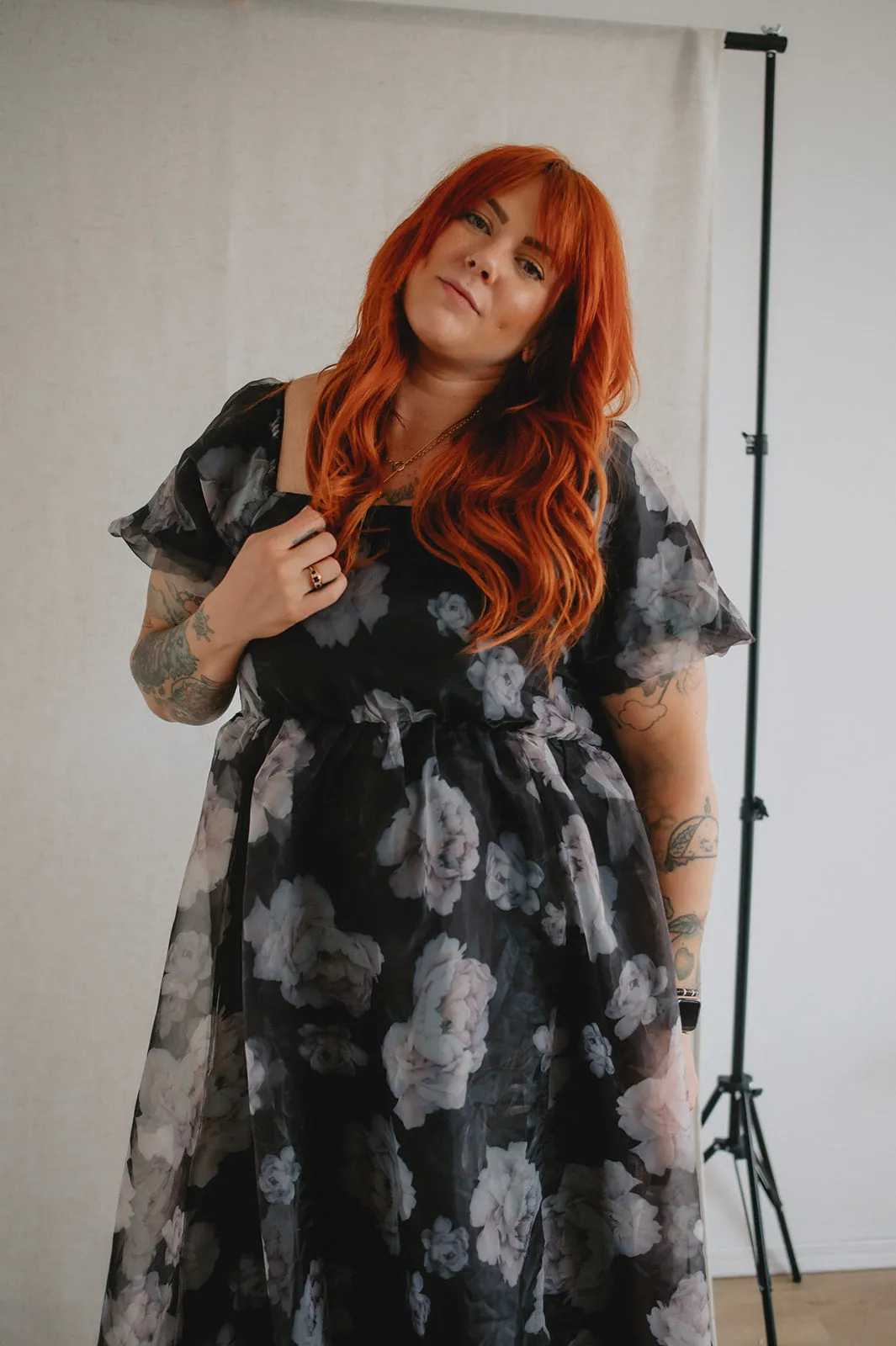 The Belladonna Dark Floral Maxi Dress - PLUS