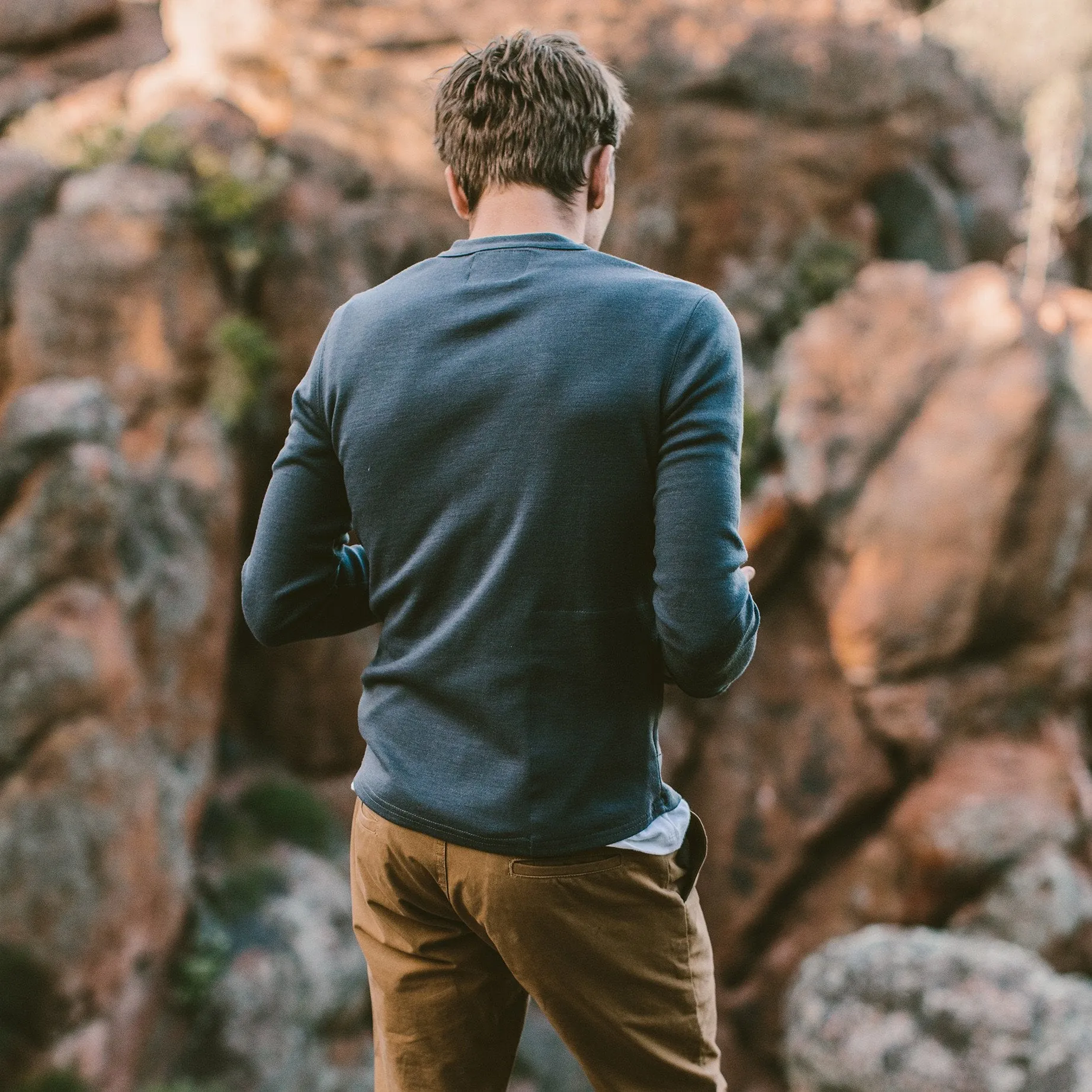 The Merino Henley in Charcoal