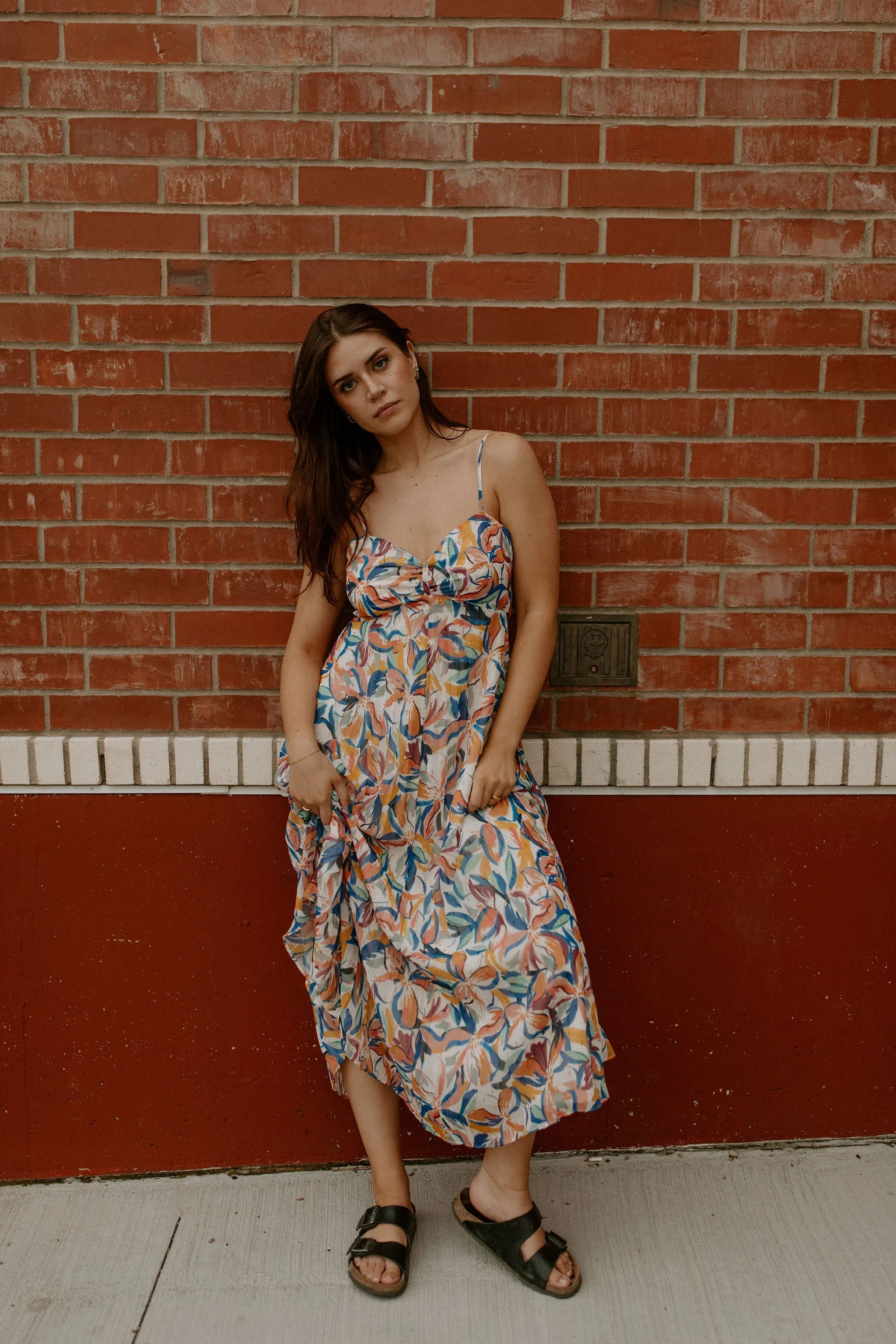 The Strappy Floral Long Dress