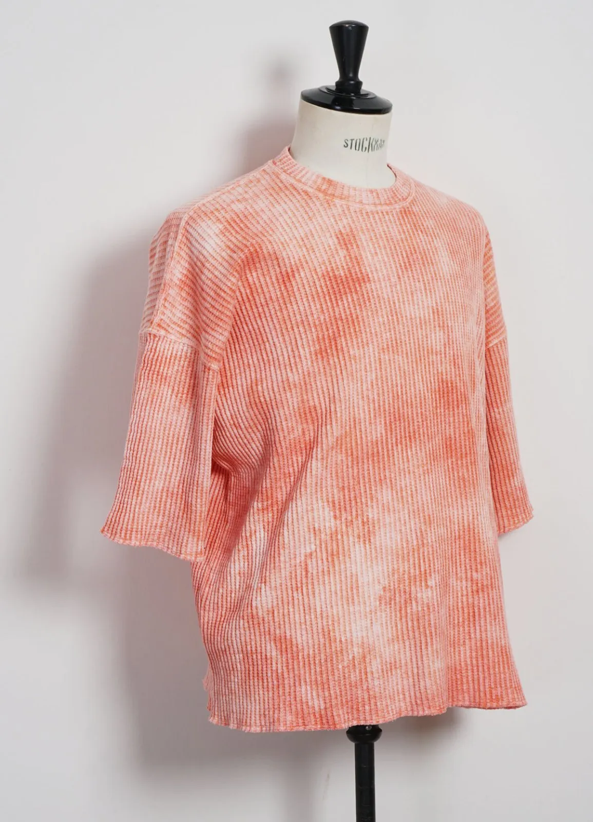 TIE DYE T-SHIRT | Enzyme & Silicon Washed Thermal Crewneck | Pink