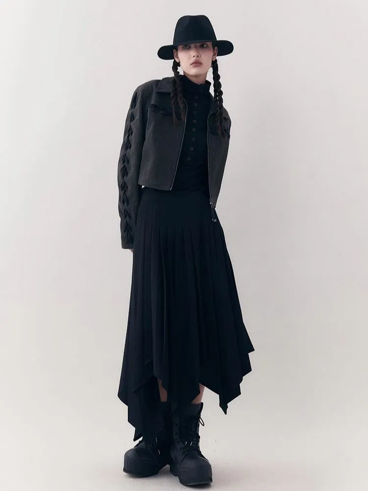 Tie Short Jacket   Pleated Half Skirt【s0000006400】