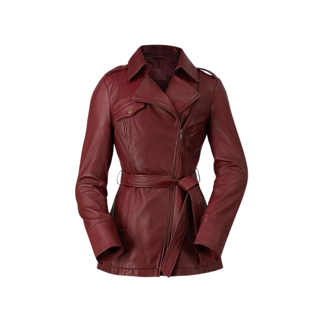 Traci Leather Trench Coat