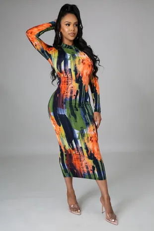 Tropical Burst Maxi Dress