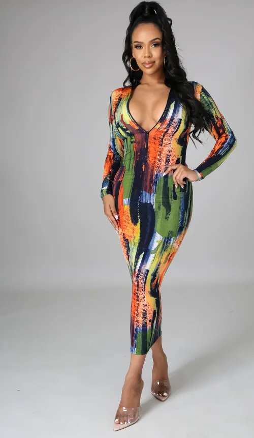 Tropical Burst Maxi Dress