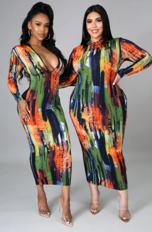 Tropical Burst Maxi Dress