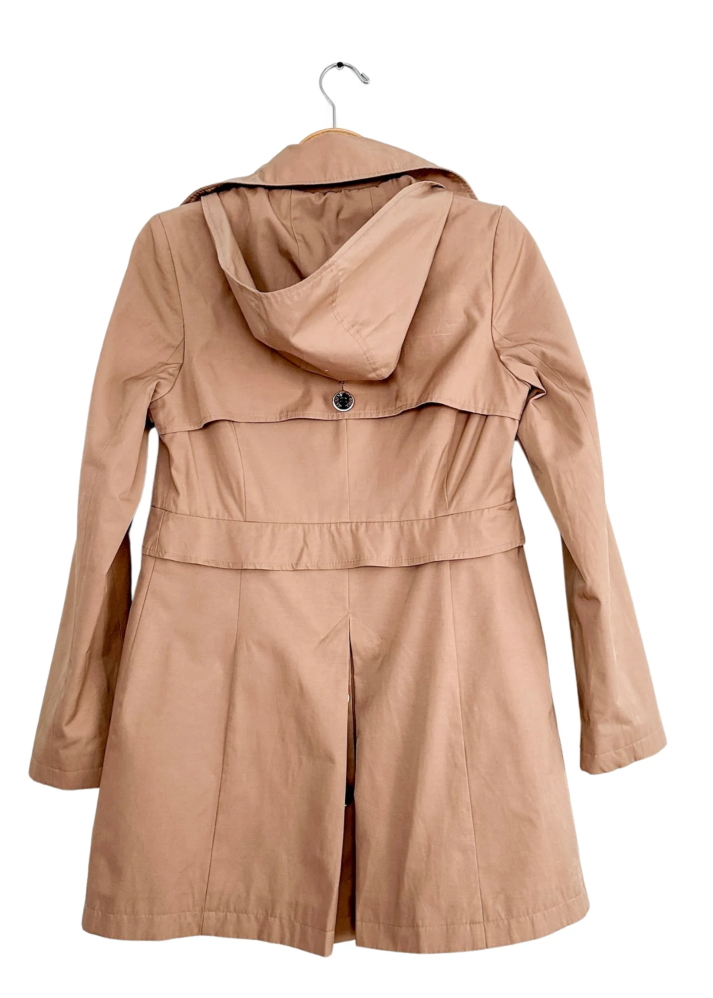 Via Spiga Khaki Brown Hooded Skirted Water Resistant Trench Coat (S)