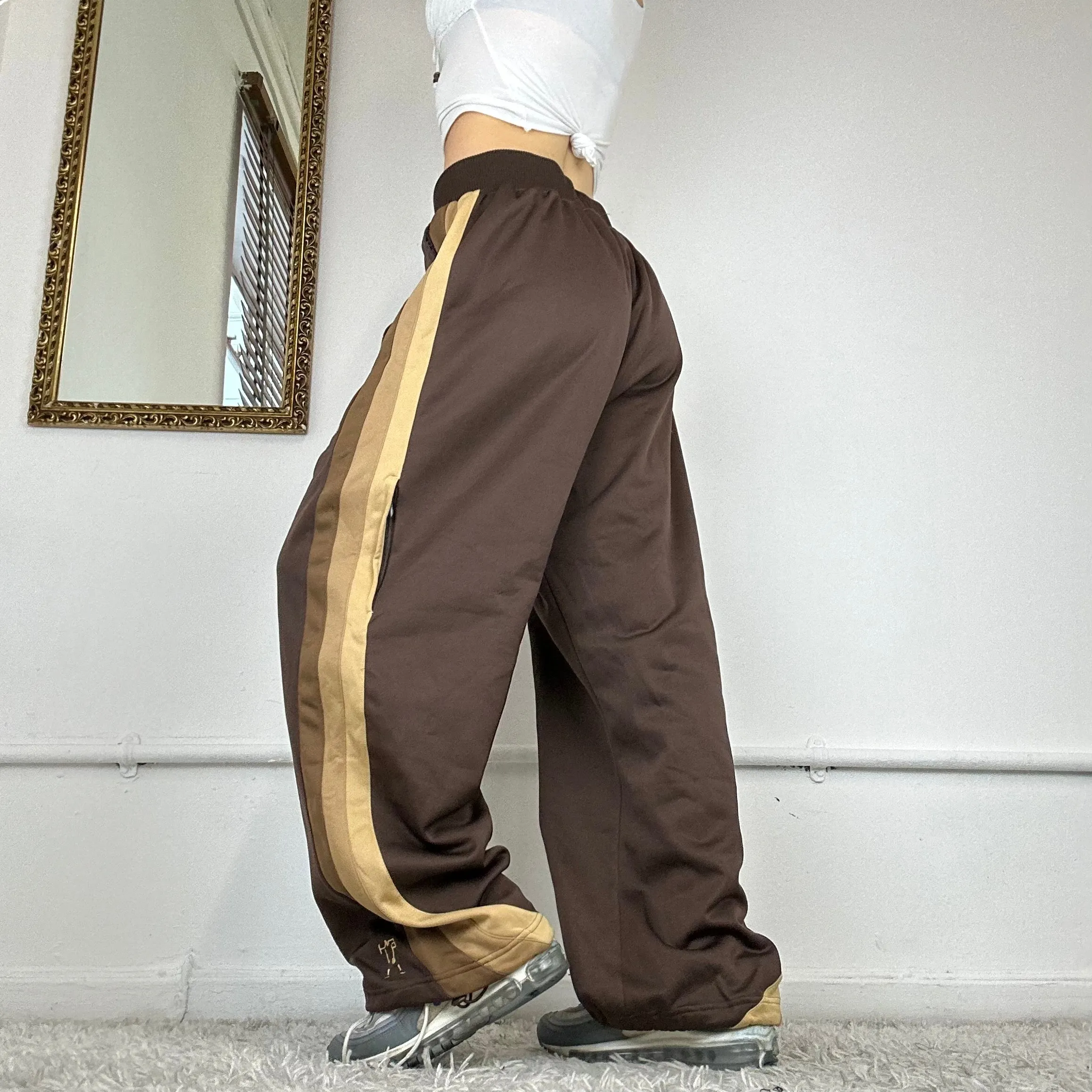 vintage brown & gold adidas joggers