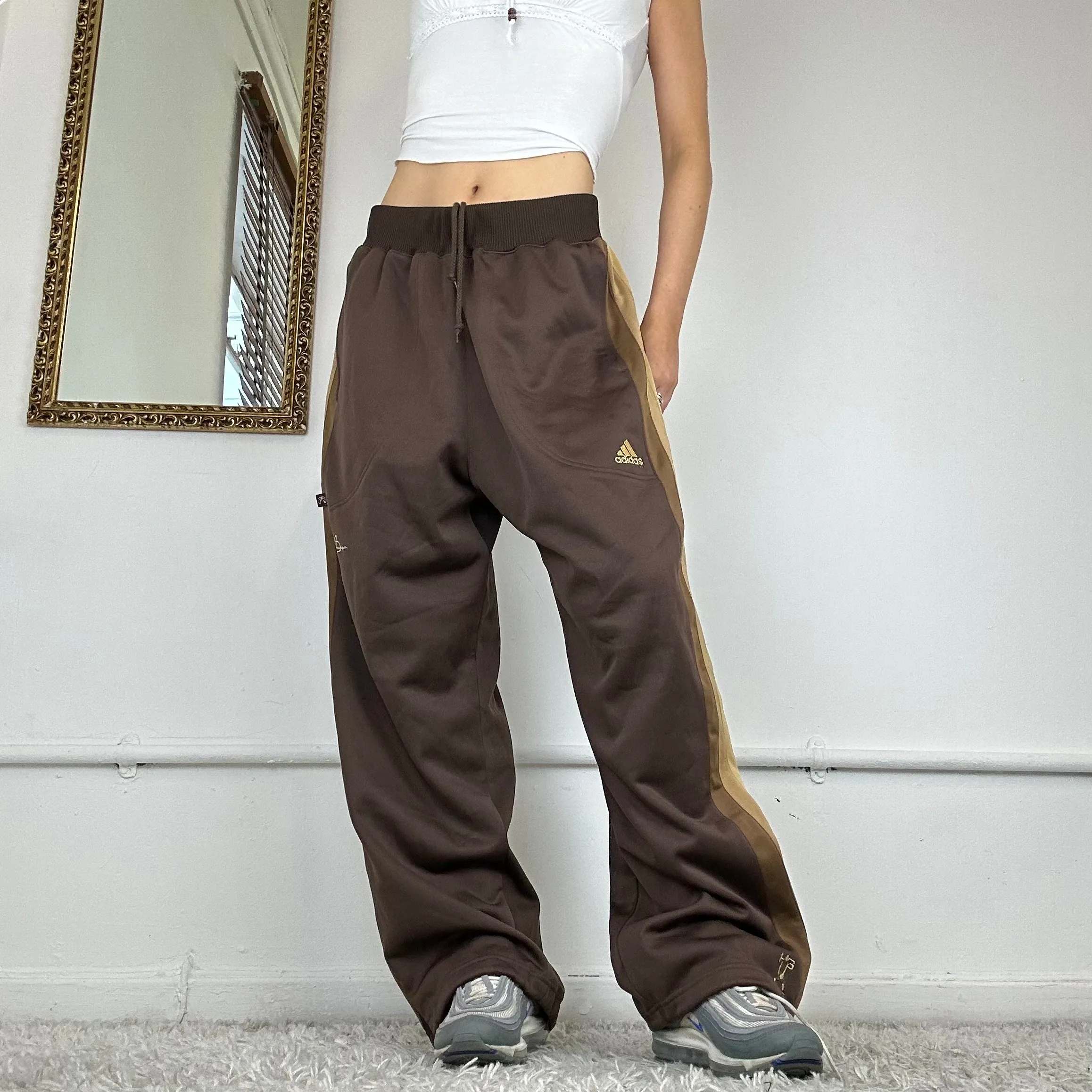 vintage brown & gold adidas joggers