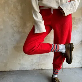 Vintage Red Fleece Long-Johns