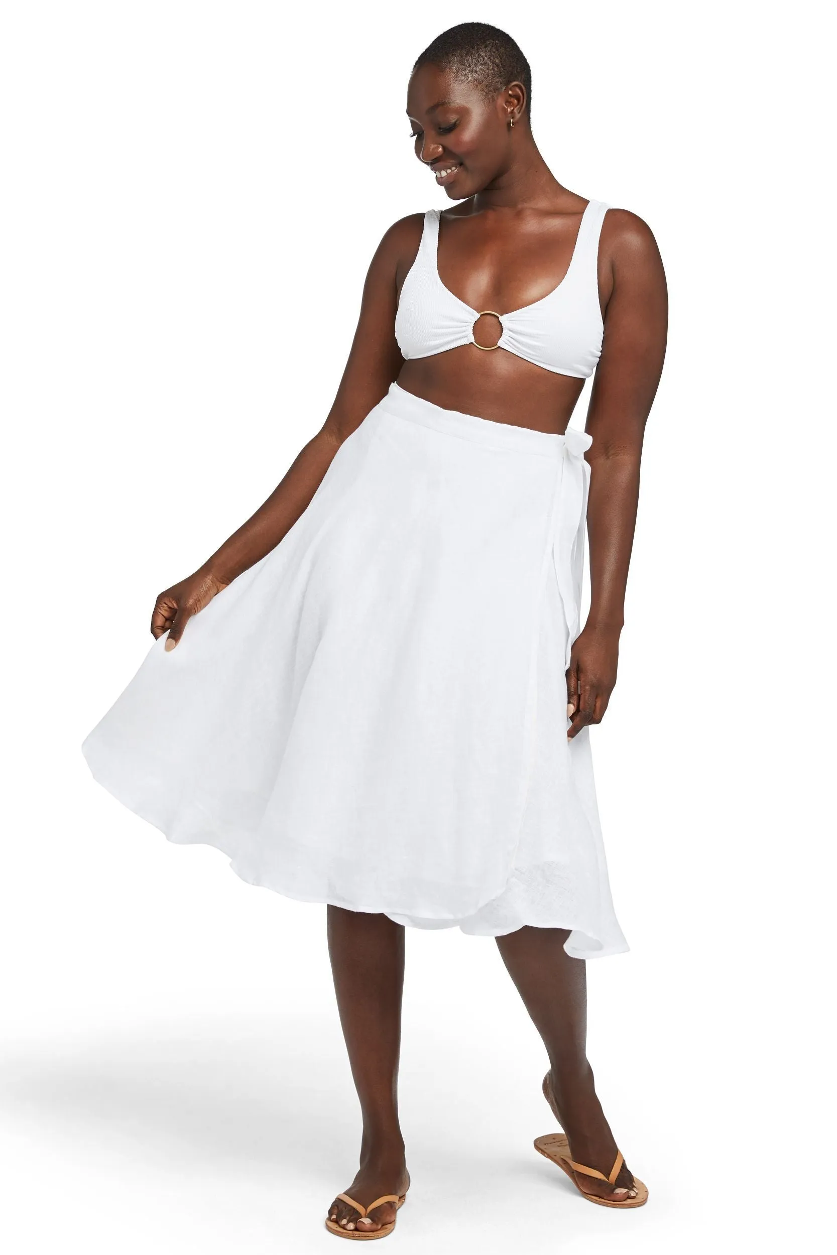 Vitamin A White Ecolinen Lana Skirt