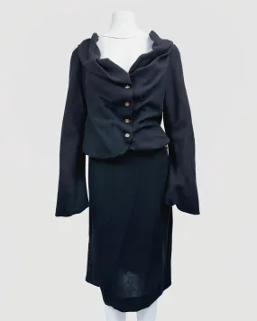 Vivienne Westwood Black Wool Pleated Set 1990's