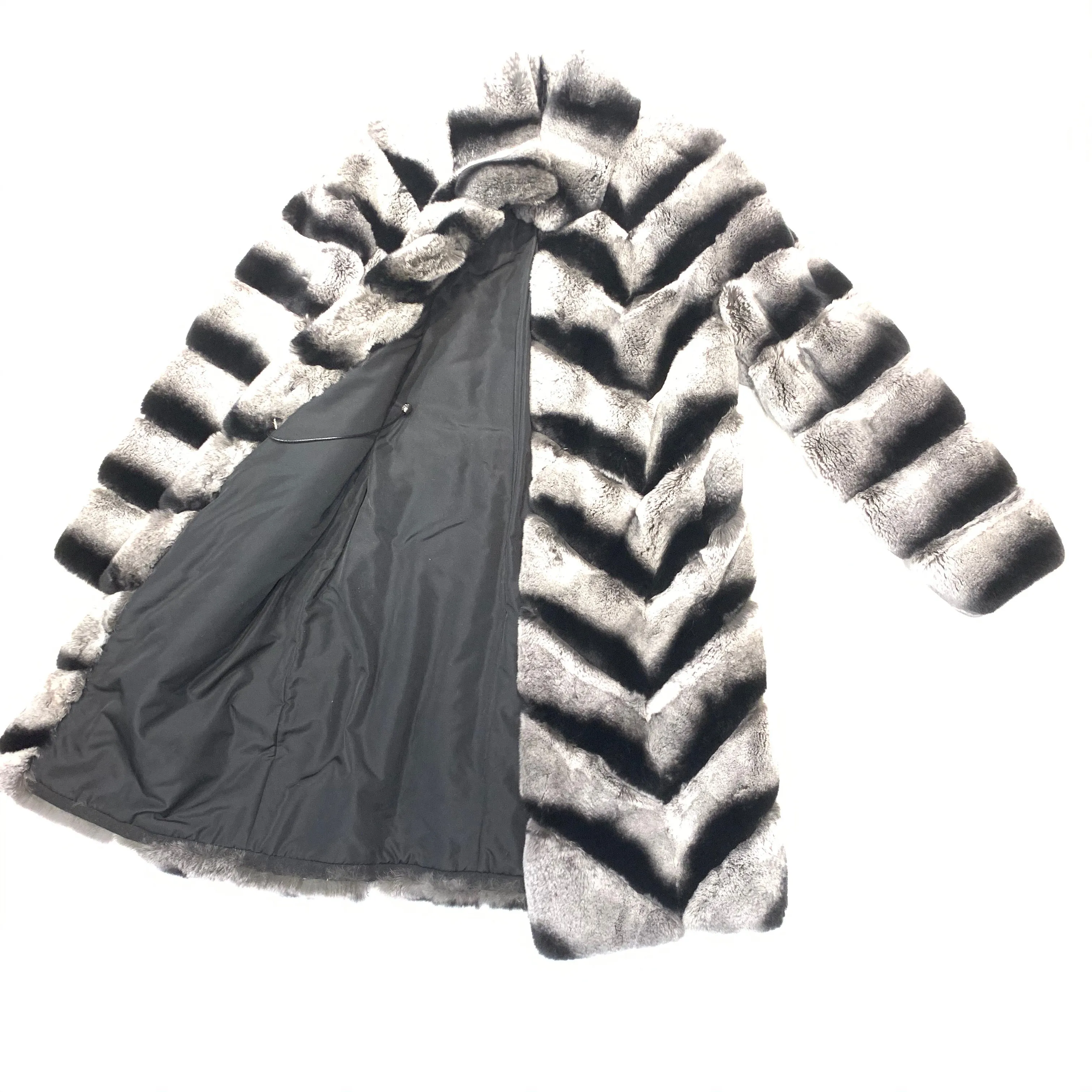 Volare Rex Chinchilla Fur Trench Coat