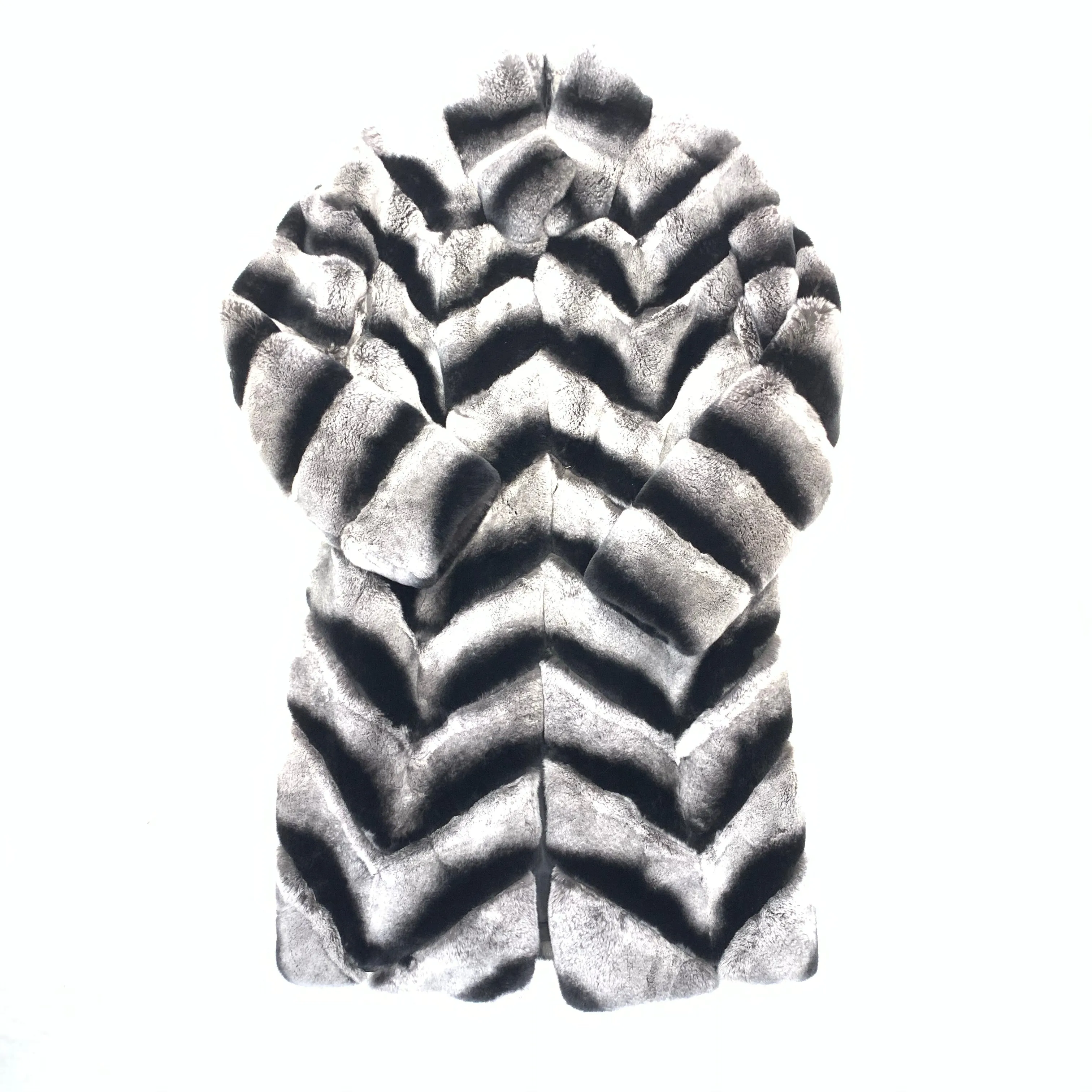 Volare Rex Chinchilla Fur Trench Coat