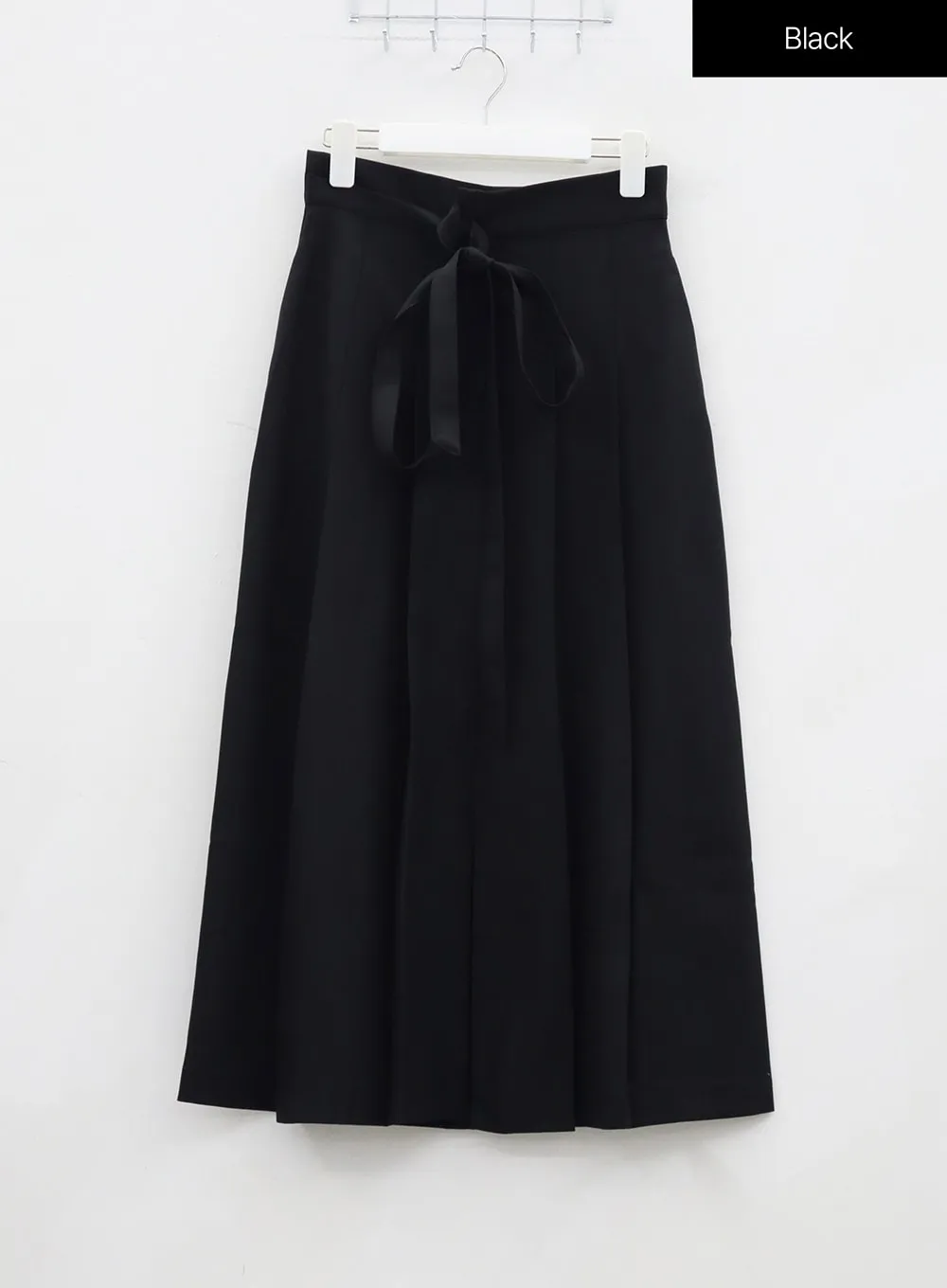 Waist Tie Pleated Maxi Skirt OJ318