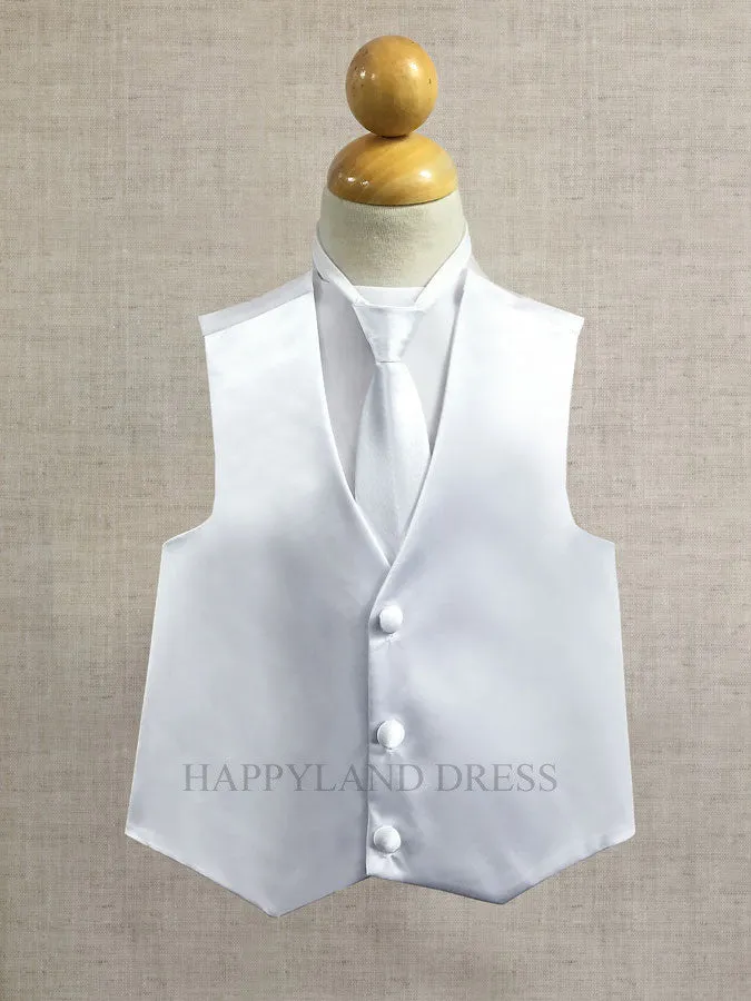 White Boy's Tie and Vest Set