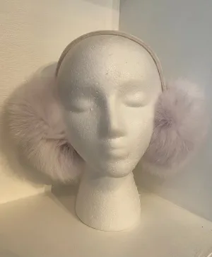 White Fox Earmuffs with White Velvet Band