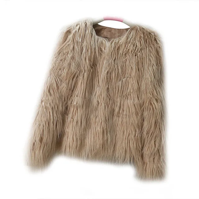 Winter Long Sleeve Fur Jacket