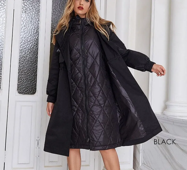 Wjczt down jacket female winter long Trench Coat Thicken Cotton Parka Fashion classic Oversize Fashion women coat ZR-7534